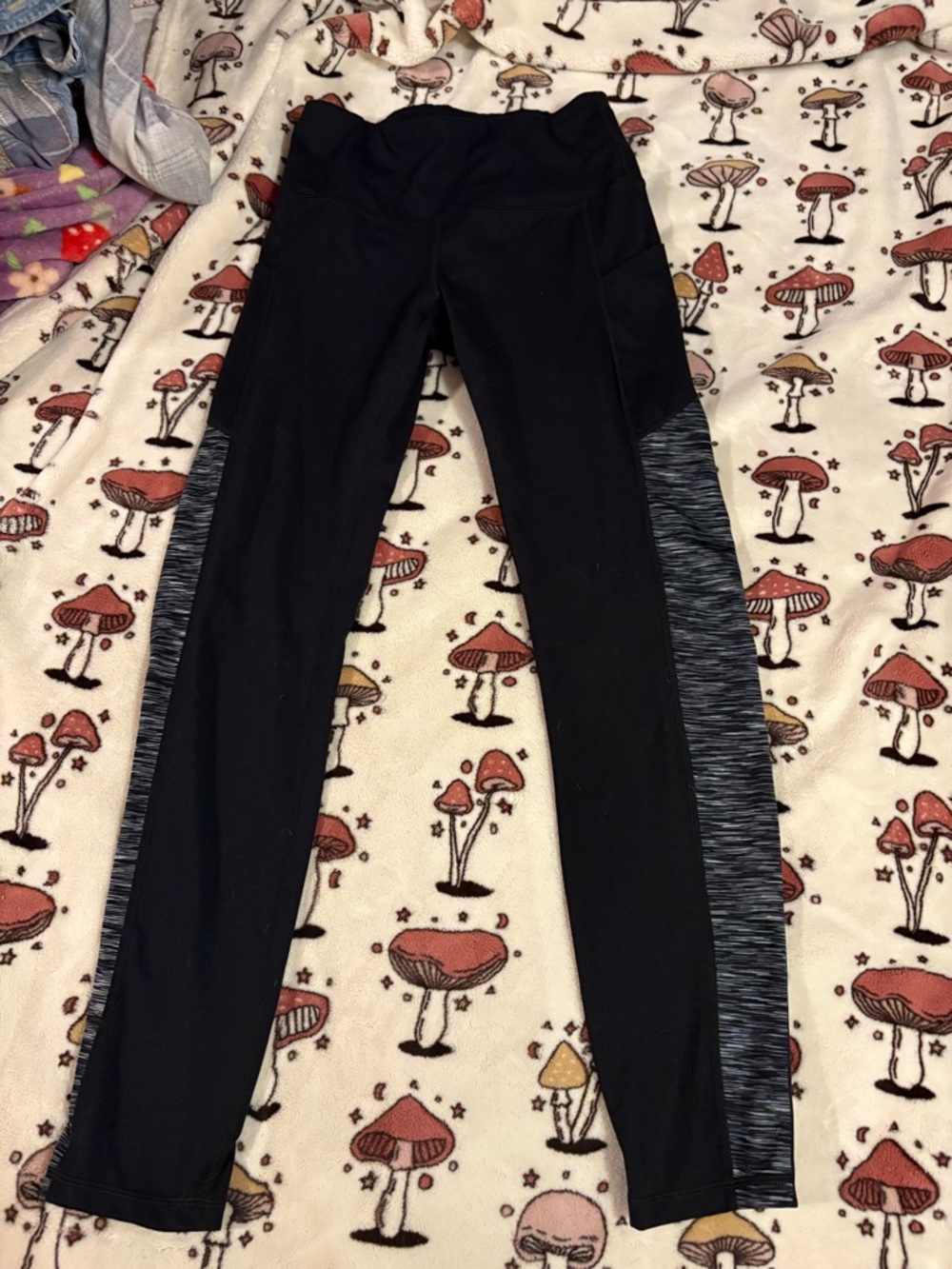 Black Active Leggings with Grey Side Panels Size Small